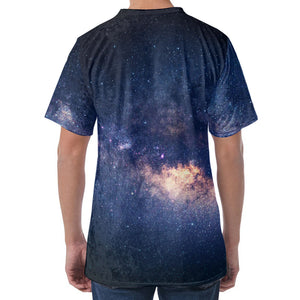 Dark Milky Way Galaxy Space Print Men's Velvet T-Shirt