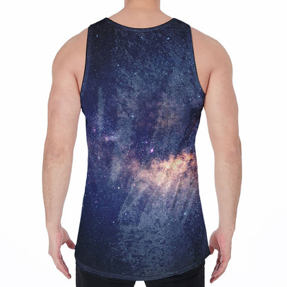 Dark Milky Way Galaxy Space Print Men's Velvet Tank Top