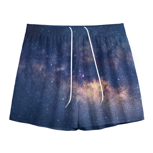 Dark Milky Way Galaxy Space Print Mesh Shorts