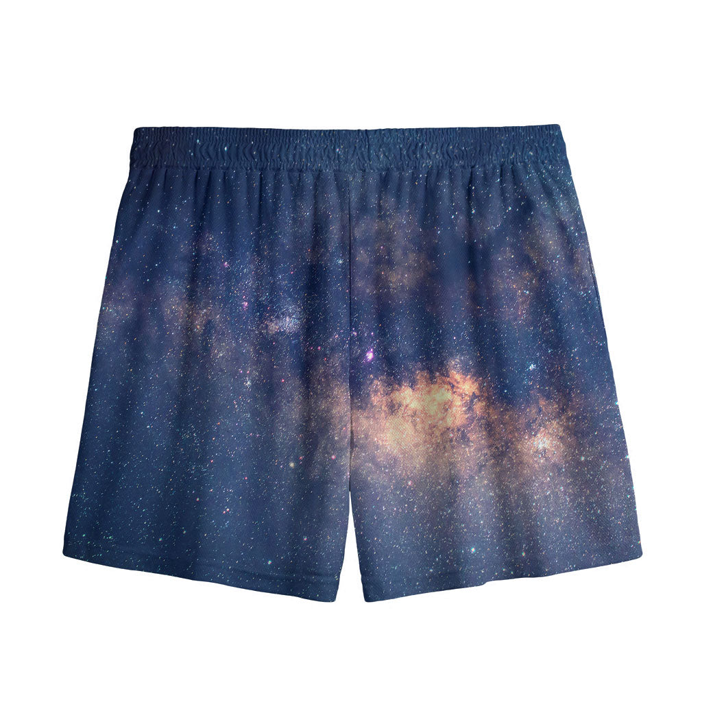 Dark Milky Way Galaxy Space Print Mesh Shorts