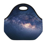 Dark Milky Way Galaxy Space Print Neoprene Lunch Bag