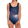 Dark Milky Way Galaxy Space Print One Piece Swimsuit
