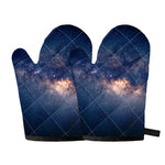 Dark Milky Way Galaxy Space Print Oven Mitts