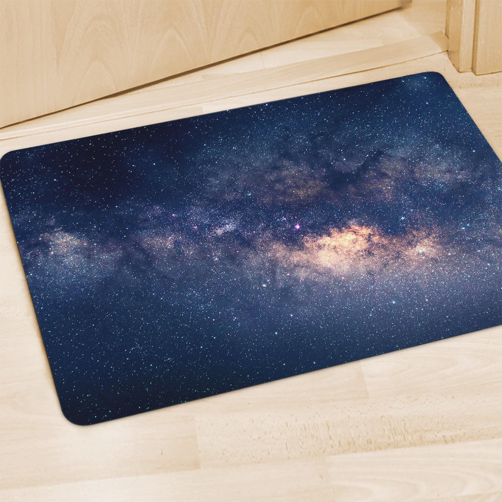 Dark Milky Way Galaxy Space Print Polyester Doormat