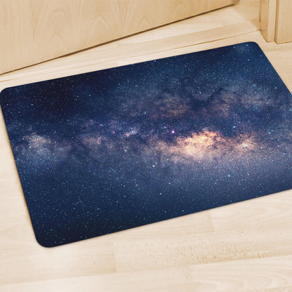 Dark Milky Way Galaxy Space Print Polyester Doormat