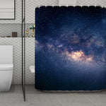 Dark Milky Way Galaxy Space Print Polyester Shower Curtain