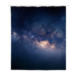 Dark Milky Way Galaxy Space Print Polyester Shower Curtain