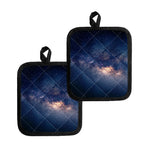 Dark Milky Way Galaxy Space Print Pot Holders