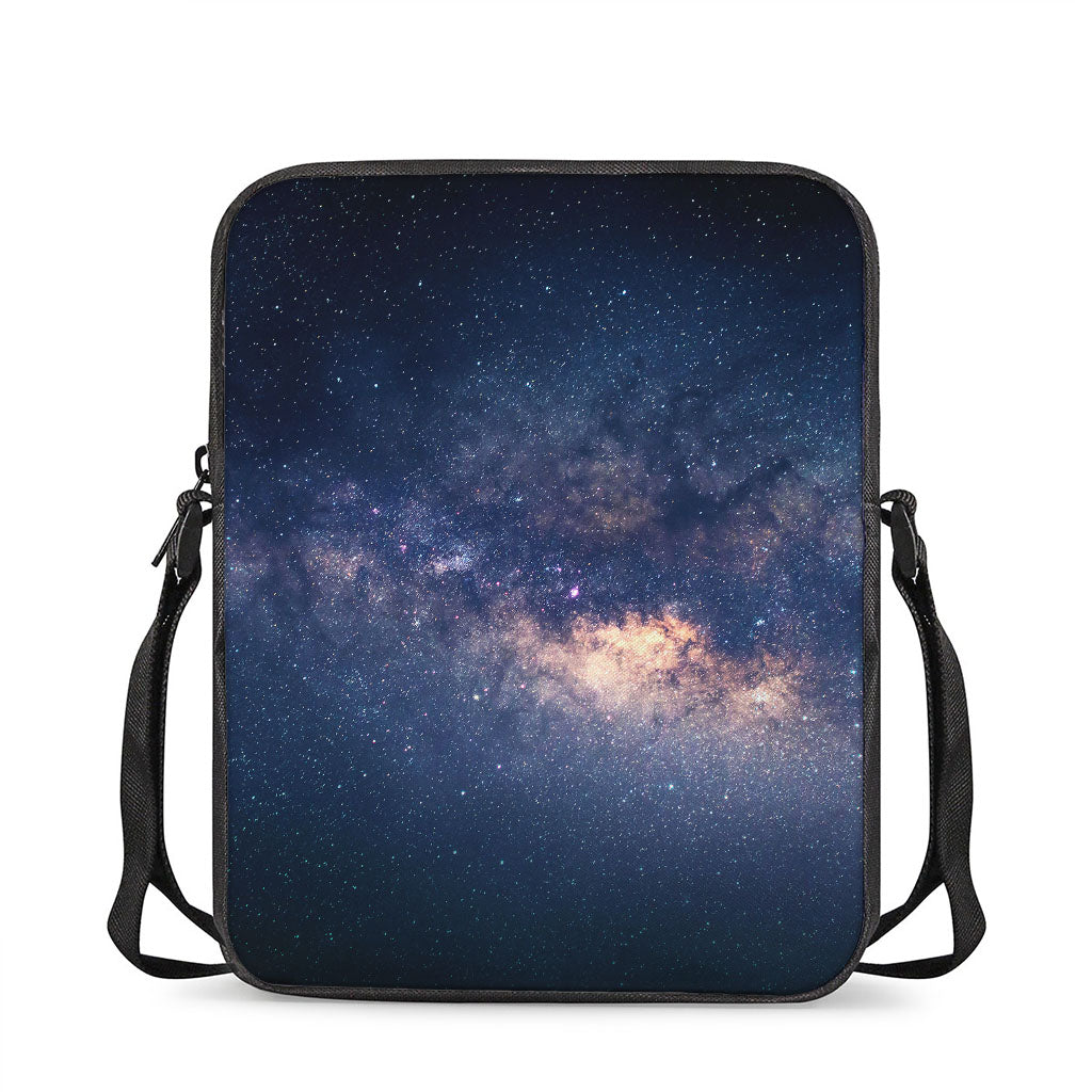 Dark Milky Way Galaxy Space Print Rectangular Crossbody Bag