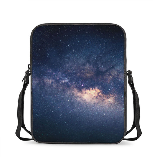 Dark Milky Way Galaxy Space Print Rectangular Crossbody Bag