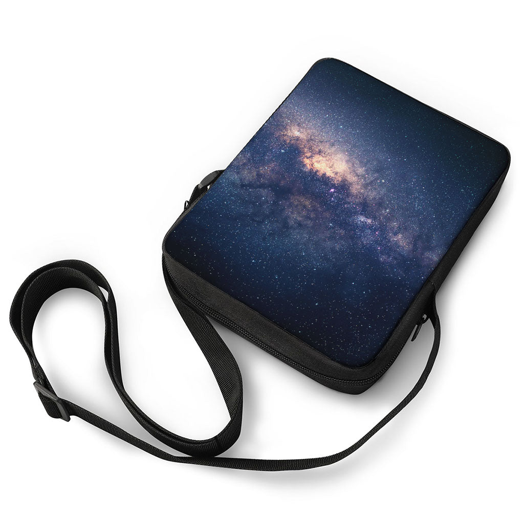 Dark Milky Way Galaxy Space Print Rectangular Crossbody Bag