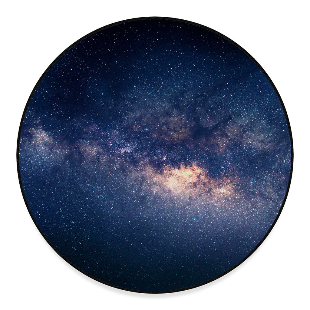 Dark Milky Way Galaxy Space Print Round Floor Mat