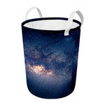 Dark Milky Way Galaxy Space Print Round Laundry Basket