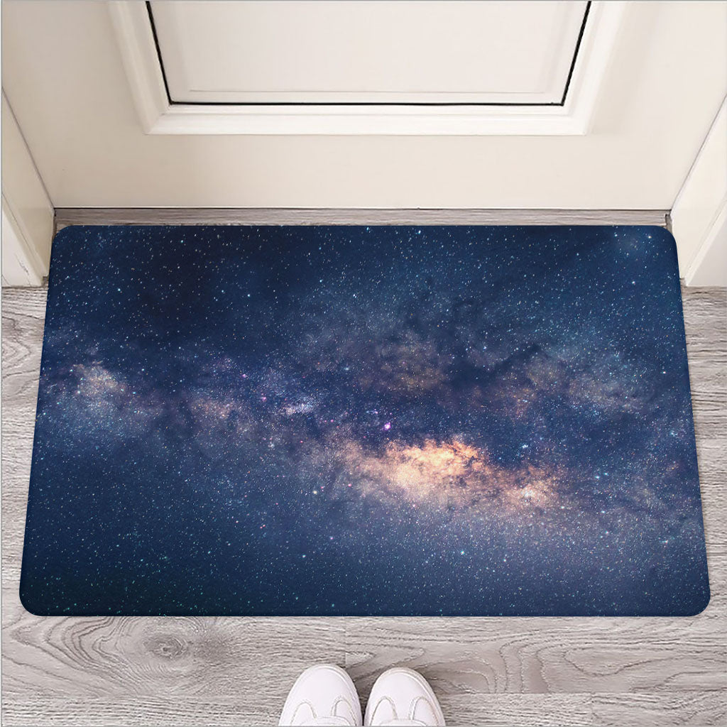 Dark Milky Way Galaxy Space Print Rubber Doormat