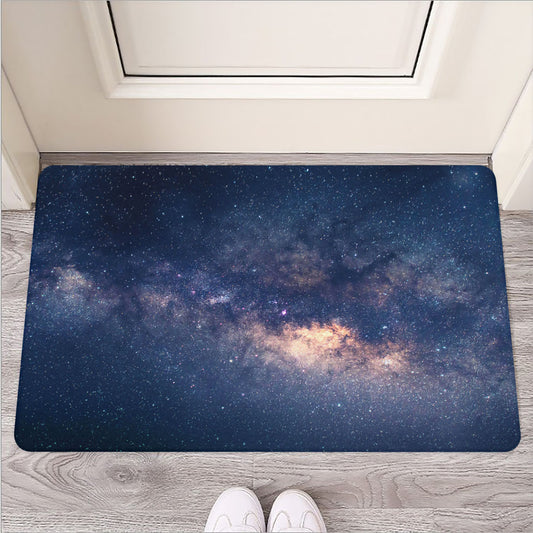 Dark Milky Way Galaxy Space Print Rubber Doormat