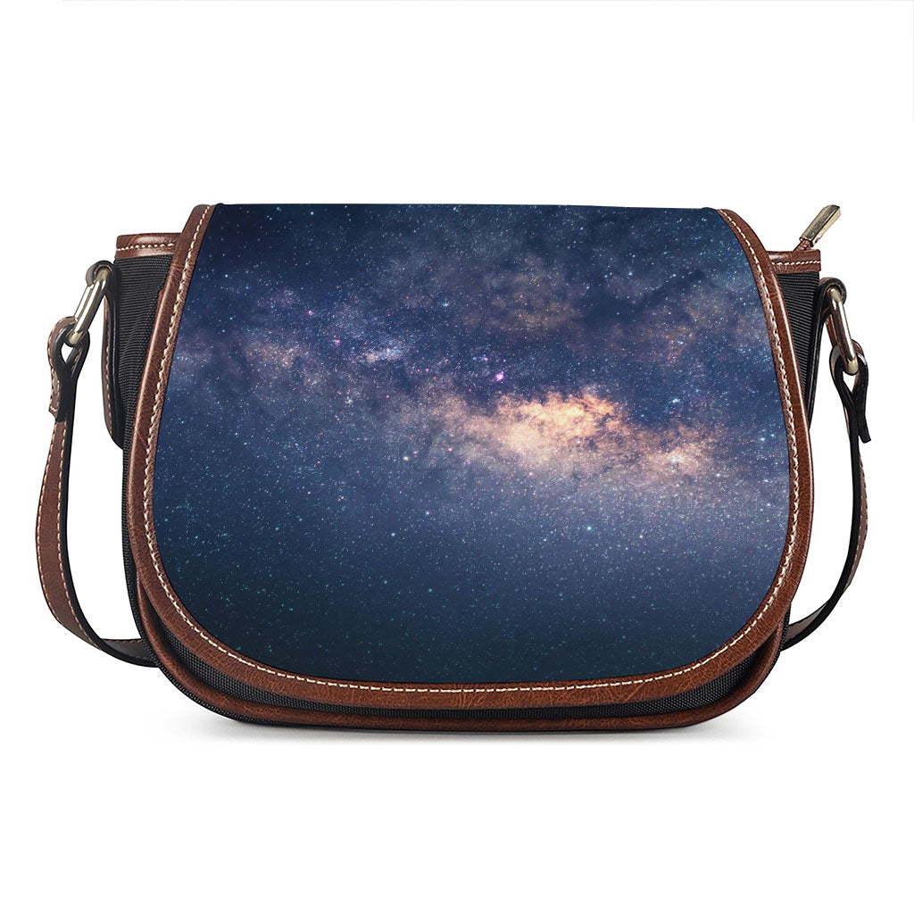 Dark Milky Way Galaxy Space Print Saddle Bag