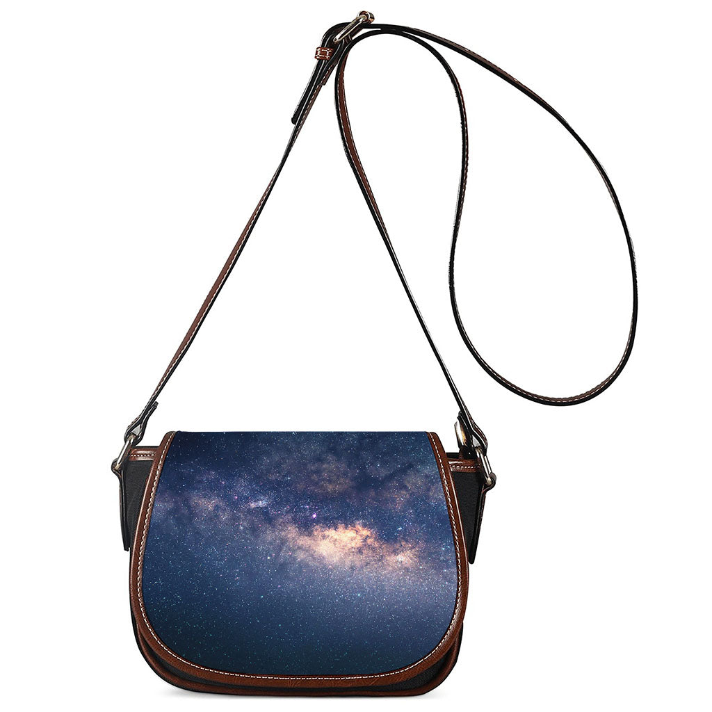 Dark Milky Way Galaxy Space Print Saddle Bag