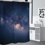 Dark Milky Way Galaxy Space Print Shower Curtain