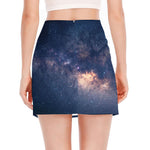Dark Milky Way Galaxy Space Print Side Slit Mini Skirt