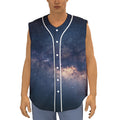 Dark Milky Way Galaxy Space Print Sleeveless Baseball Jersey
