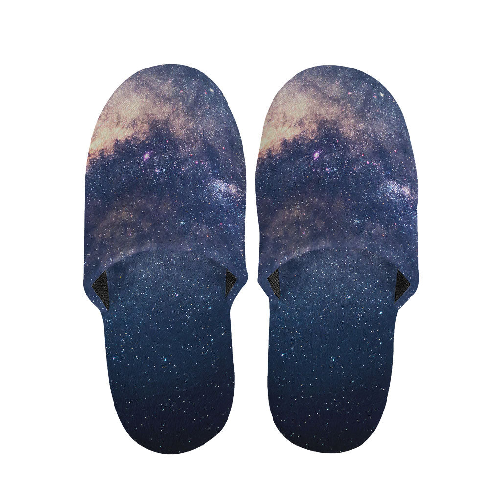 Dark Milky Way Galaxy Space Print Slippers