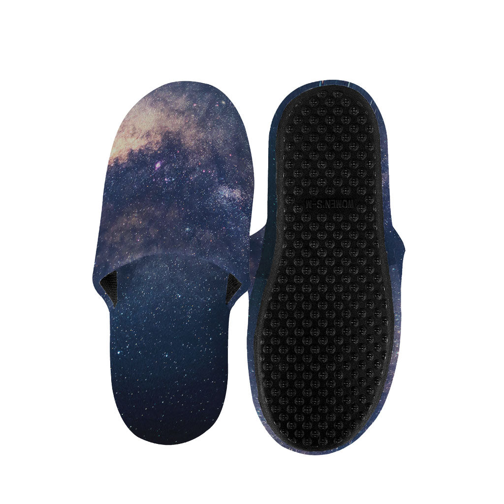 Dark Milky Way Galaxy Space Print Slippers