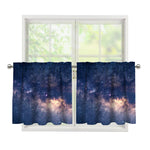 Dark Milky Way Galaxy Space Print Tier Curtains