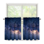 Dark Milky Way Galaxy Space Print Tier Curtains