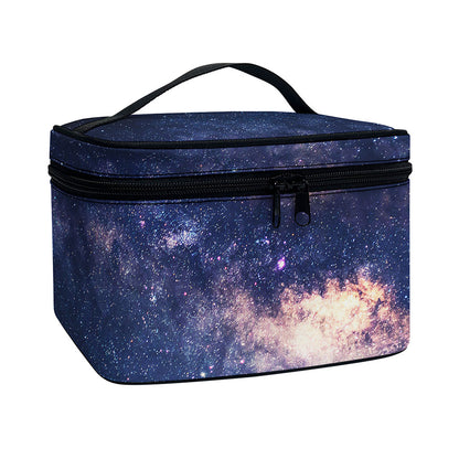 Dark Milky Way Galaxy Space Print Travel Makeup Bag
