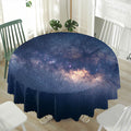 Dark Milky Way Galaxy Space Print Waterproof Round Tablecloth