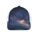 Dark Milky Way Galaxy Space Print White Mesh Trucker Hat