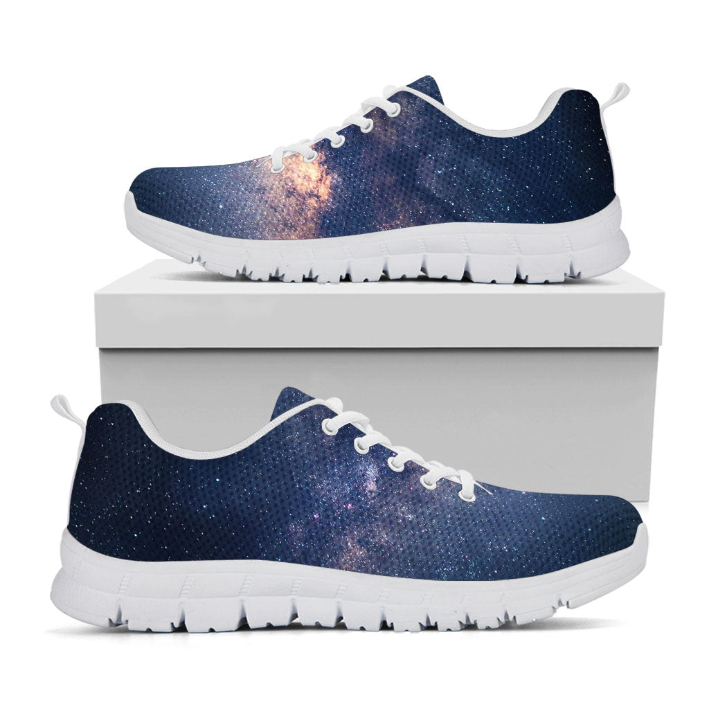Dark Milky Way Galaxy Space Print White Running Shoes