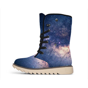 Dark Milky Way Galaxy Space Print Winter Boots