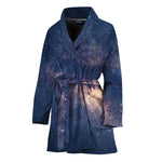 Dark Milky Way Galaxy Space Print Women's Bathrobe