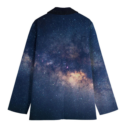 Dark Milky Way Galaxy Space Print Women's Blazer