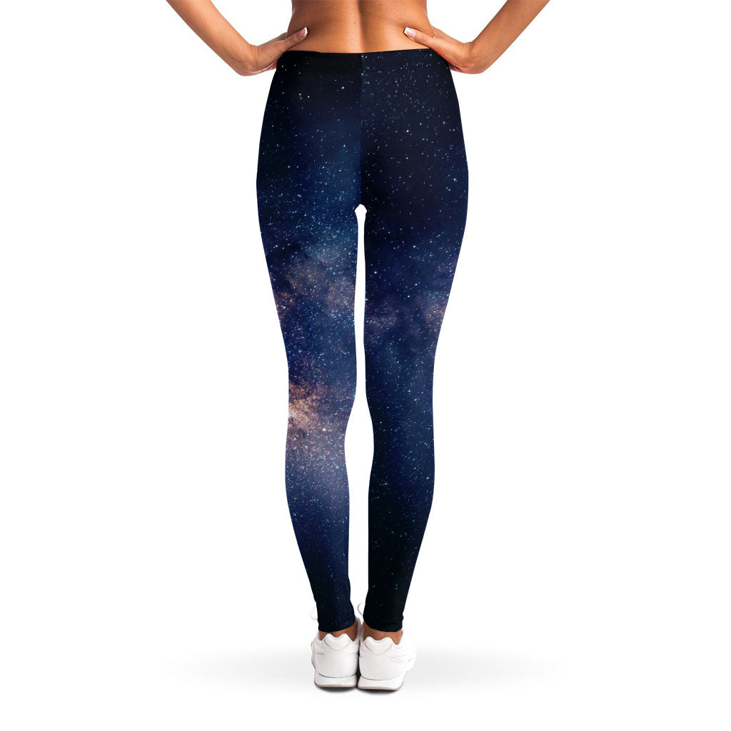 Dark Milky Way Galaxy Space Print Women's Leggings