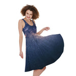 Dark Milky Way Galaxy Space Print Women's Sleeveless Dress