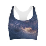 Dark Milky Way Galaxy Space Print Women's Sports Bra