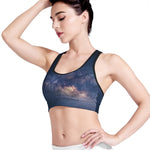 Dark Milky Way Galaxy Space Print Women's Sports Bra