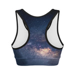 Dark Milky Way Galaxy Space Print Women's Sports Bra