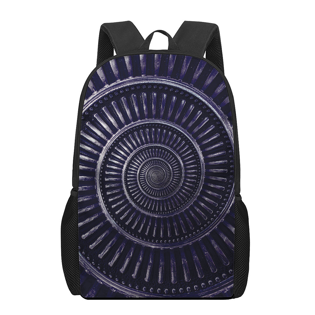 Dark Navy Metal Spiral Print 17 Inch Backpack