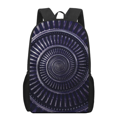Dark Navy Metal Spiral Print 17 Inch Backpack