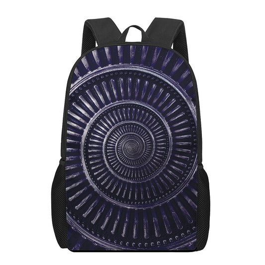 Dark Navy Metal Spiral Print 17 Inch Backpack