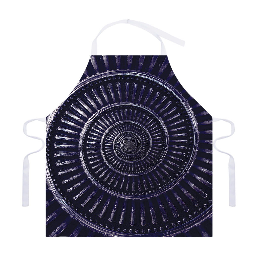 Dark Navy Metal Spiral Print Adjustable Apron