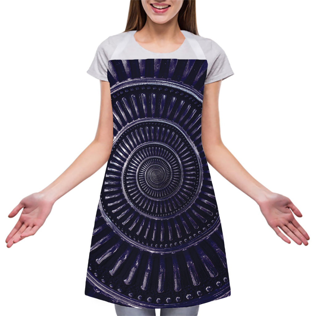 Dark Navy Metal Spiral Print Adjustable Apron