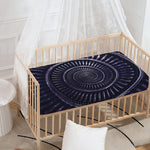 Dark Navy Metal Spiral Print Baby Crib Sheet