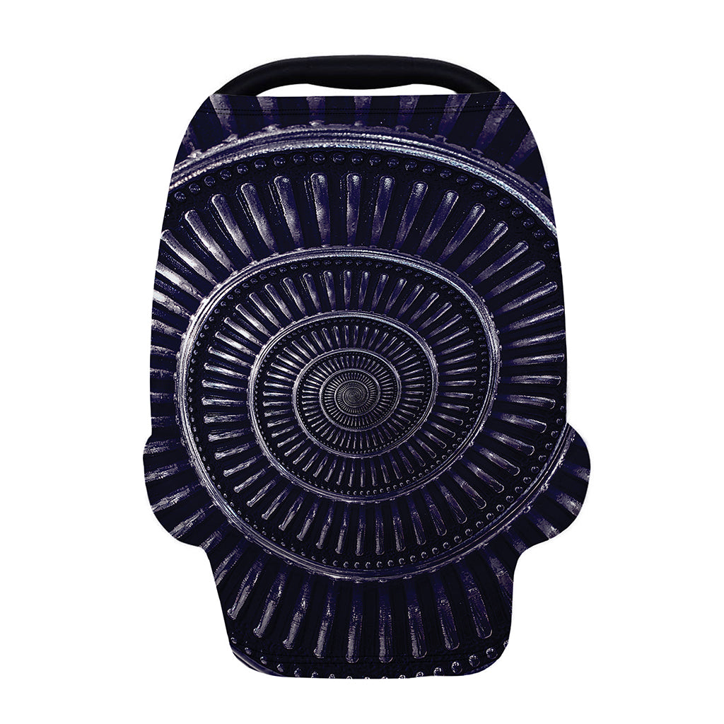 Dark Navy Metal Spiral Print Baby Seat Cover