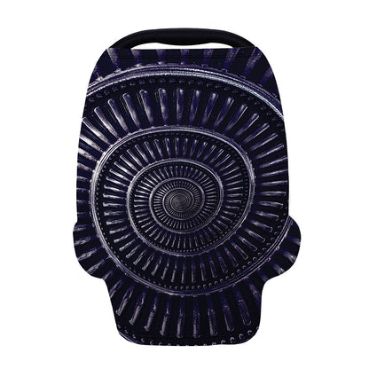 Dark Navy Metal Spiral Print Baby Seat Cover