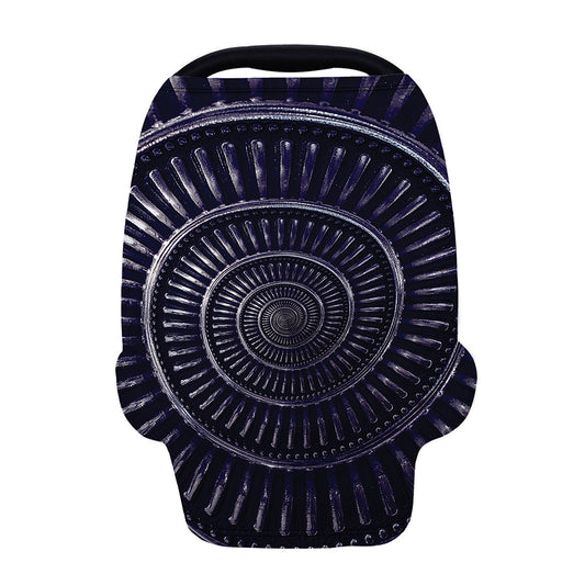 Dark Navy Metal Spiral Print Baby Seat Cover
