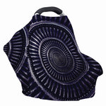 Dark Navy Metal Spiral Print Baby Seat Cover